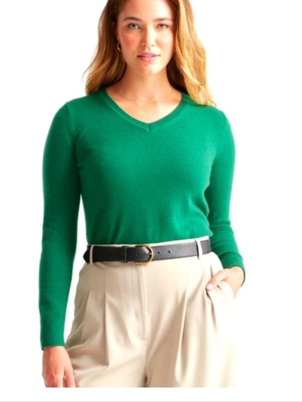 Quince V Neck 100% Cashemere Sweater